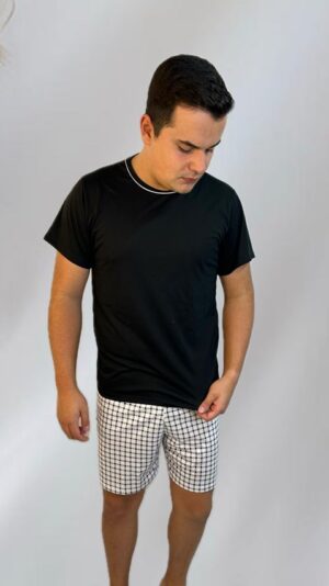 Pijama Masculino Xadrez com Preto