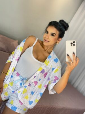 Pijama Iandra corações
