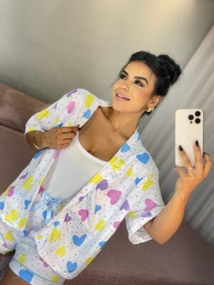 Pijama Iandra corações