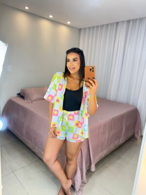 Pijama Iandra corações poá