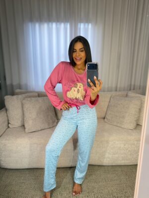 Pijama longo capivara