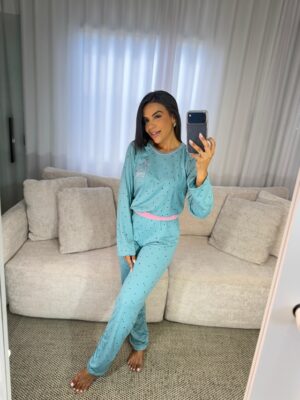 Pijama longo estrelas