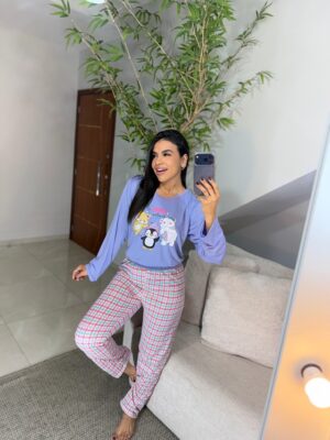 Pijama longo pinguins