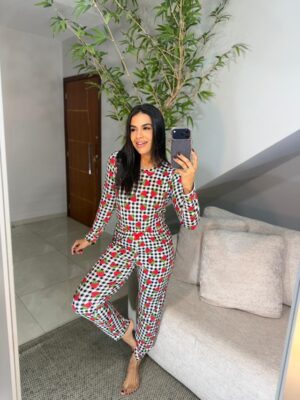 Pijama longo morango