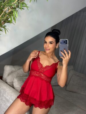 Baby doll luxo vermelho