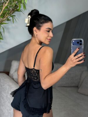 Baby doll luxo preto