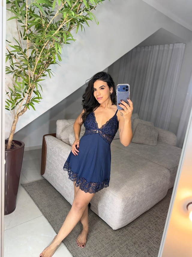 Camisola luxo azul marinho com fios dourados - Imagem 3