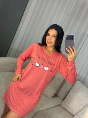 Camisola manga longa varal de corações